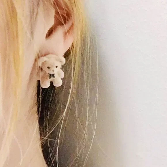 Pink Teddy Bear Earrings NWT - Picture 3 of 4